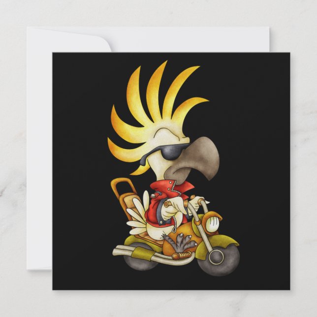 Cockatoo Biker - SRF Invitation (Front)