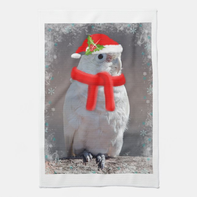 Cockatoo Christmas Kitchen Towel (Vertical)