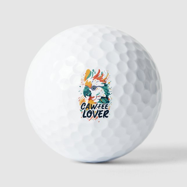 Cockatoo Coffee Lover Golf Balls (Front)