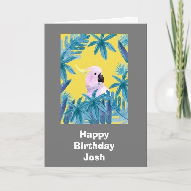 Cockatoo customisable birthday card (Front)