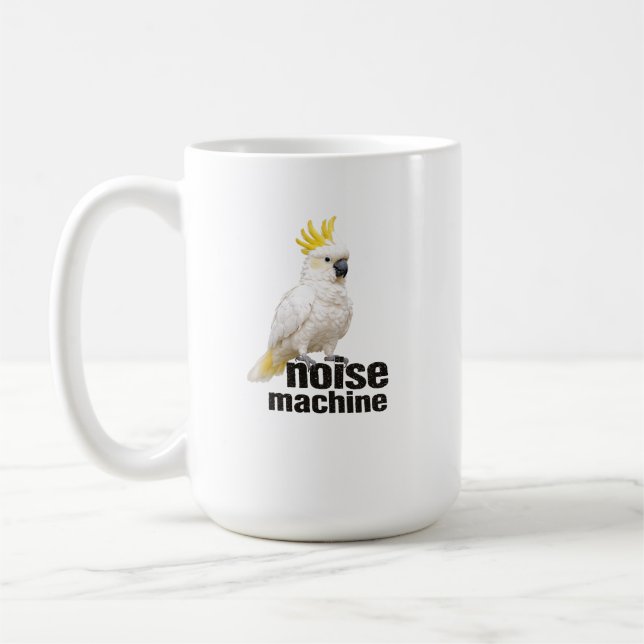 Cockatoo Noise Machine Coffee Mug (Left)