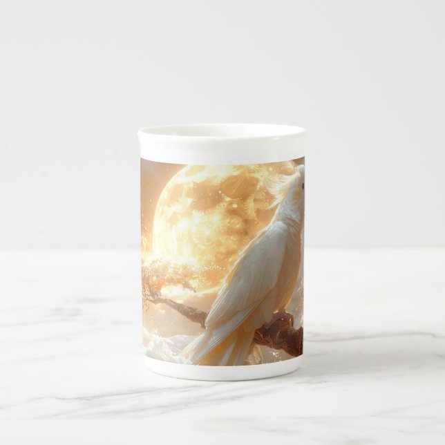Cockatoo Parrot Fantasy Dreamscape Bone China Mug (Front)