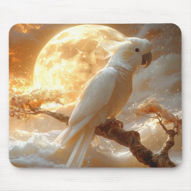 Cockatoo Parrot Fantasy Dreamscape Mouse Mat (Front)