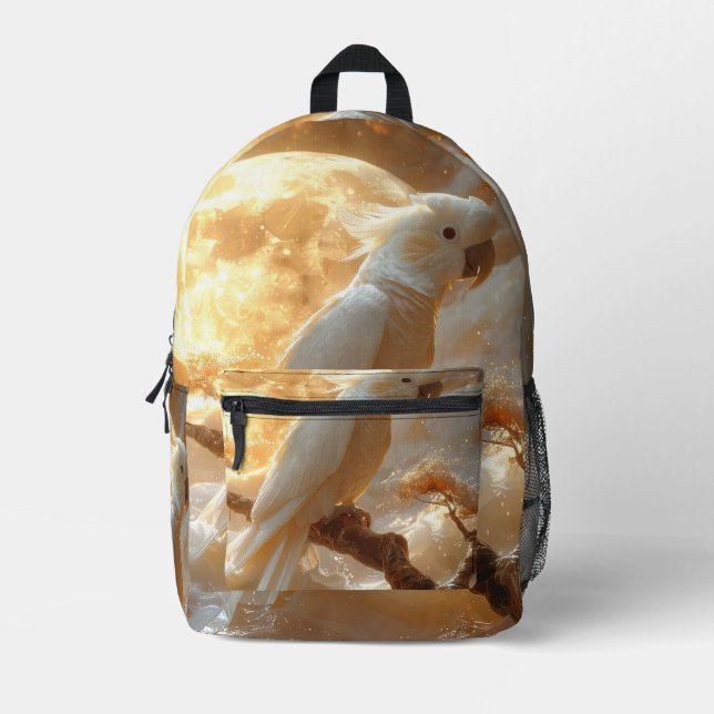 Cockatoo Parrot Fantasy Dreamscape Printed Backpack (Front)