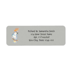 Cockatoo Parrot Personalise Return Address Labels
