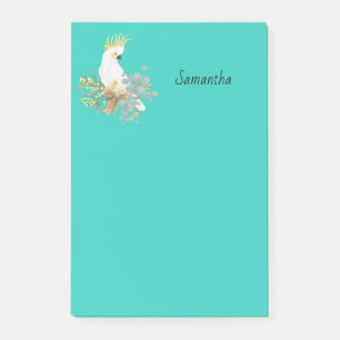 Cockatoo Parrot Personalised  Post-it Notes