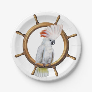 Cockatoo Pirate Parrot Paper Plate