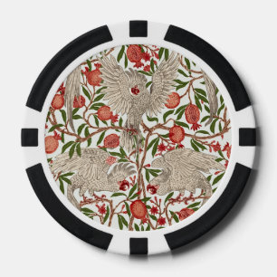 Cockatoo & Pomegranate by Walter Crane Art Nouveau Poker Chips