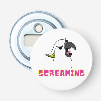 Cockatoo With Cool Pink Screaming Text Bottle Opener