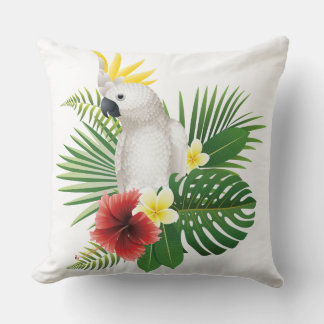 cockatoo with flower cushion