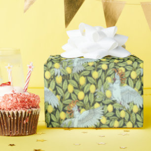 Cockatoo with Lemons Print Wrapping Paper