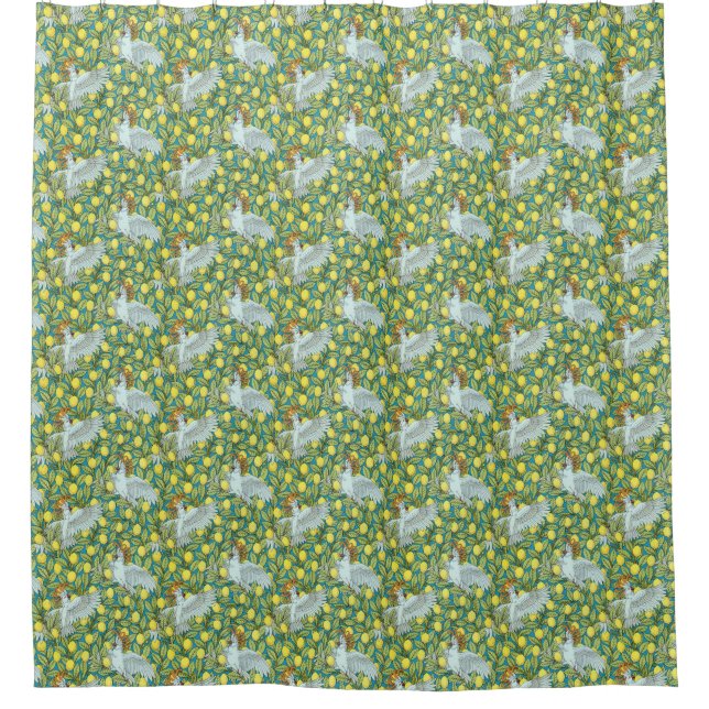Cockatoo with Lemons Shower Curtain (Front)