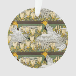 Cockatoos and Magnolia Birds & Flowers Art Nouveau Ornament