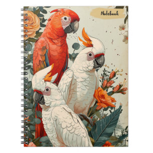 Cockatoos vintage notebook