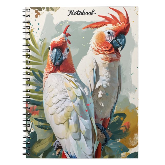 Cockatoos Vintage  Notebook (Front)