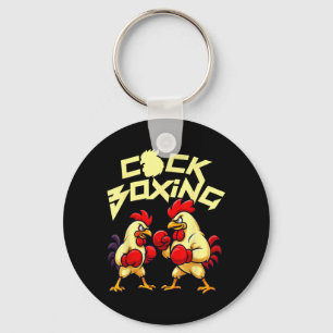 CockBoxing Funny Roosters Boxing Thai Kickboxing Key Ring