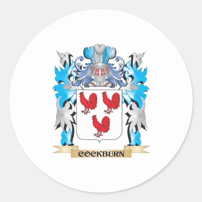 Cockburn Coat of Arms - Family Crest Classic Round Sticker (Front)
