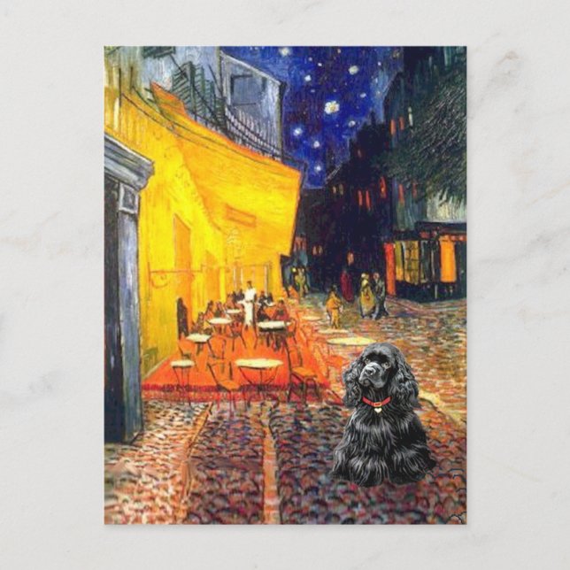 Cocker (black) - Terrace Cafe Postcard (Front)