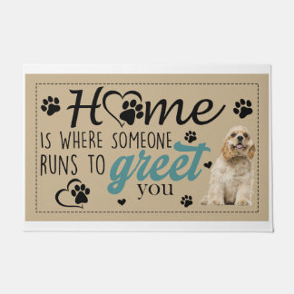 Cocker Home Is Where Someone Runs To Greet You Doormat