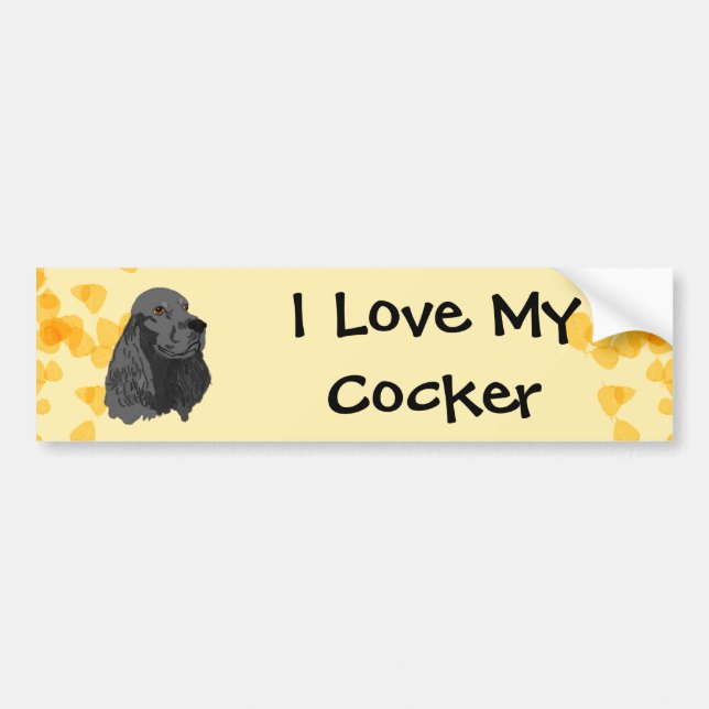 Cocker ~ I Love My Black Cocker Bumper Sticker (Front)