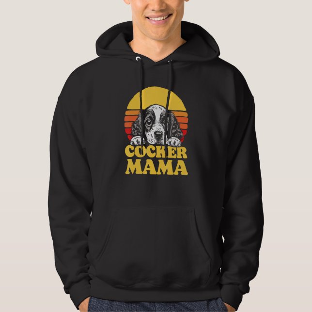 Cocker Mama Cute English Cocker Spaniel Puppy Mom  Hoodie (Front)