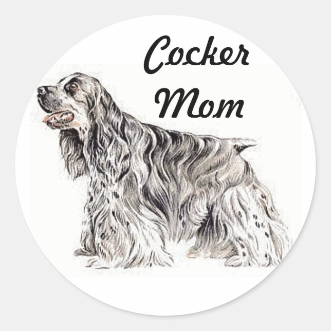 Cocker Mum, American Cocker Spaniel Sticker (Front)