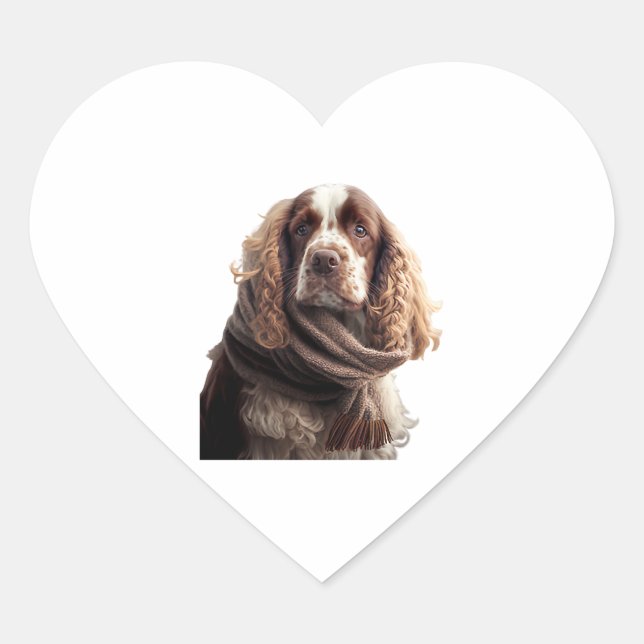 Cocker scarf heart sticker (Front)