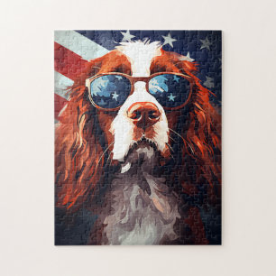 Cocker Spaniel 4th of July Independence day Jigsaw Puzzle