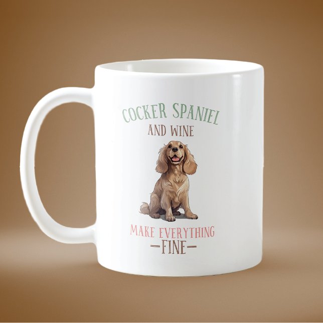 Cocker Spaniel and Wine  Coffee Mug (Creator Uploaded)