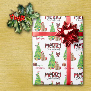 Cocker Spaniel, Bird, and Christmas Tree Wrapping Paper