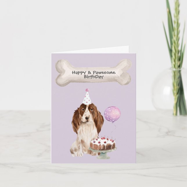 Cocker Spaniel Birthday Holiday Card (Front)
