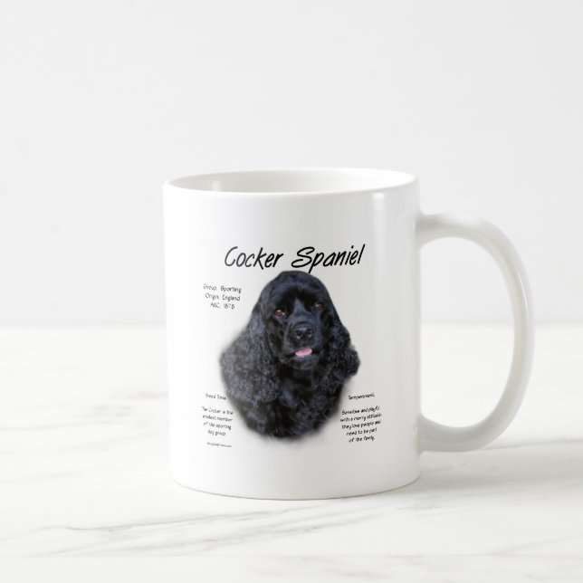 Cocker Spaniel (black) History Design Coffee Mug (Right)