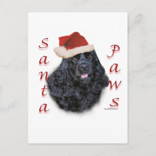 Cocker Spaniel (blk) Santa Paws Holiday Postcard