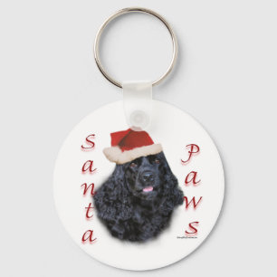 Cocker Spaniel (blk) Santa Paws Key Ring