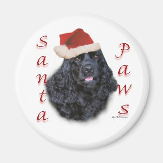 Cocker Spaniel (blk) Santa Paws Magnet