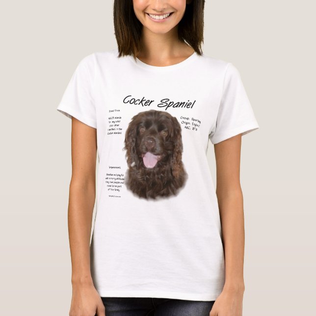Cocker Spaniel (brn) History Design T-Shirt (Front)