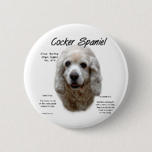 Cocker Spaniel (buff) History Design 6 Cm Round Badge
