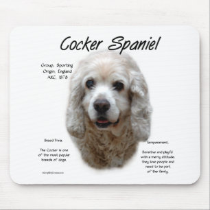 Cocker Spaniel (buff) History Design Mouse Mat