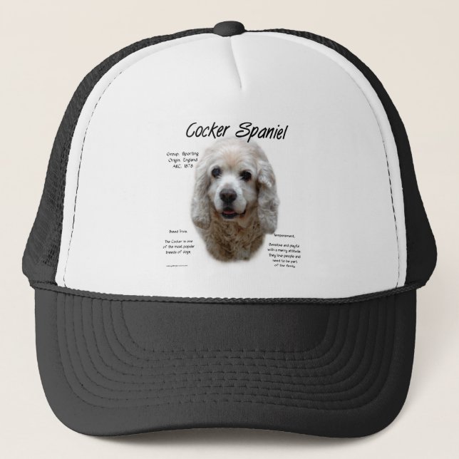 Cocker Spaniel (buff) History Design Trucker Hat (Front)