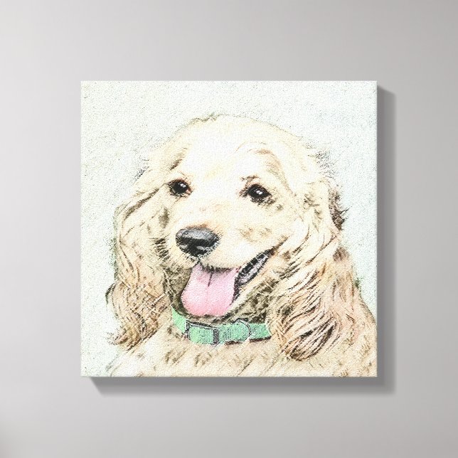 Cocker Spaniel Buff Painting - Original Dog Art Canvas Print (Front)