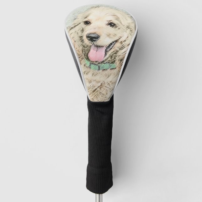 Cocker Spaniel Buff Painting - Original Dog Art Golf Head Cover (Front)