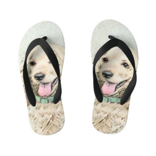 Cocker Spaniel Buff Painting - Original Dog Art Kid's Flip Flops