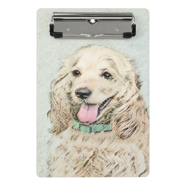 Cocker Spaniel Buff Painting - Original Dog Art Mini Clipboard (Front)