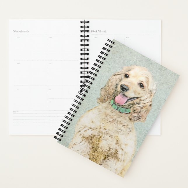 Cocker Spaniel Buff Painting - Original Dog Art Planner (Display)