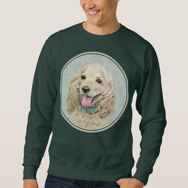 Cocker Spaniel Buff Painting - Original Dog Art Sweatshirt (Front)