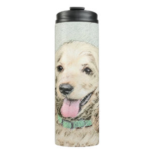 Cocker Spaniel Buff Painting - Original Dog Art Thermal Tumbler