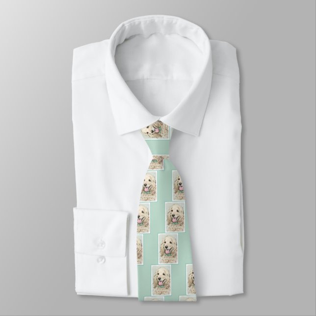 Cocker Spaniel Buff Painting - Original Dog Art Tie (Tied)
