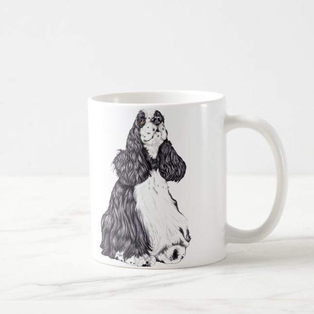 Cocker Spaniel BW Parti Coffee Mug (Right)