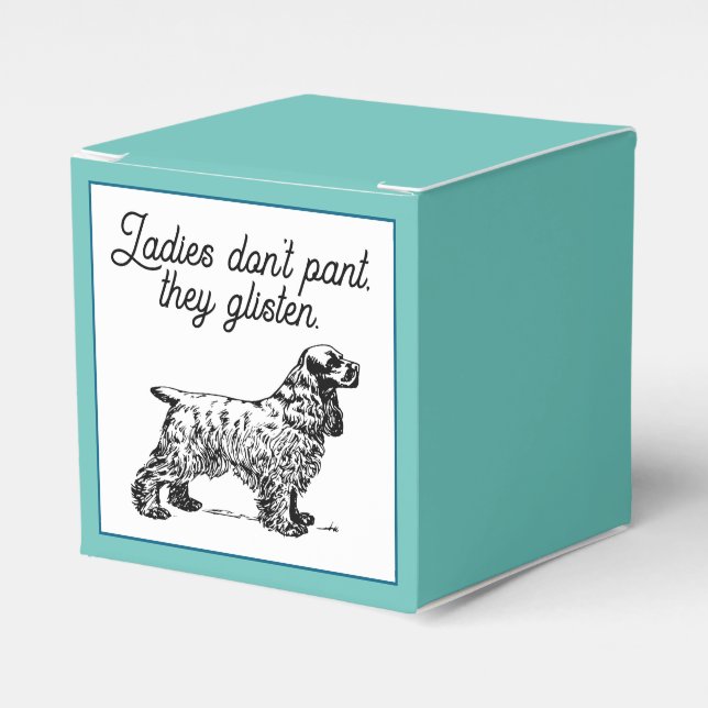 Cocker Spaniel Cartoon with Funny Pet Joke Favour Box (Front Side)