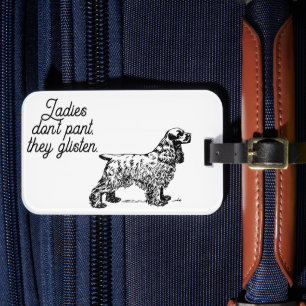 Cocker Spaniel Cartoon with Funny Pet Joke Luggage Tag